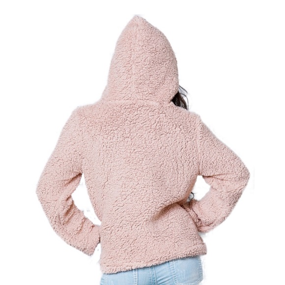 5⭐️Amazingly SOFT Zip Up Blush Sherpa Hoodie - Picture 3 of 8